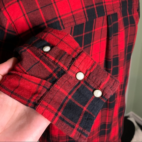 Zara Floral Beaded Buffalo Check Flannel Shirt - Picture 5 of 6